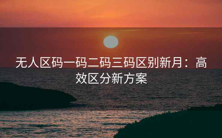 无人区码一码二码三码区别新月：高效区分新方案